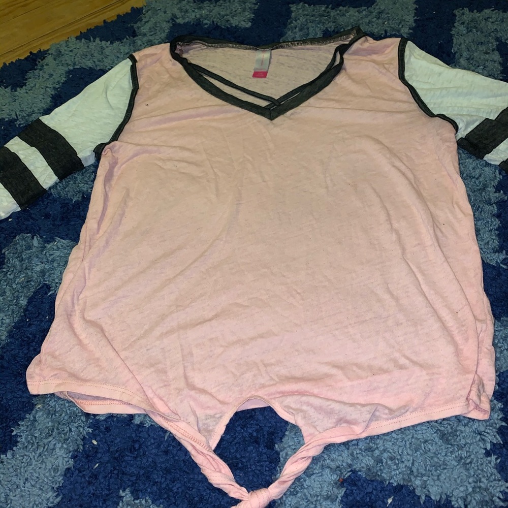PINK CROPPED HALF SLEEVE TEE